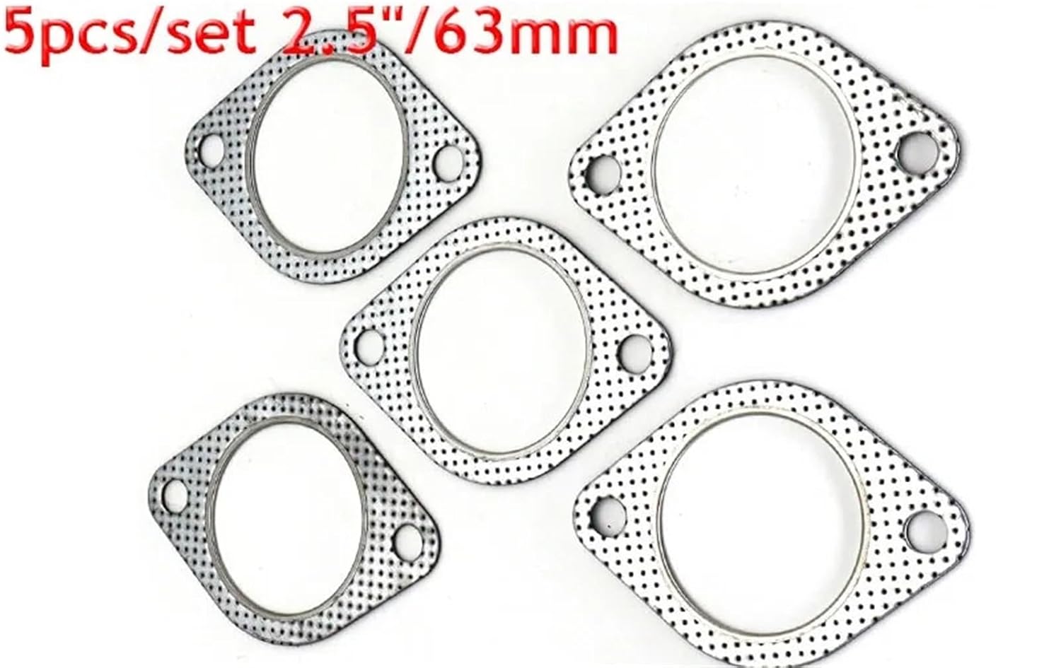 5pcs Engine Cylinder Head Exhaust Gasket 63mm/2.5in
