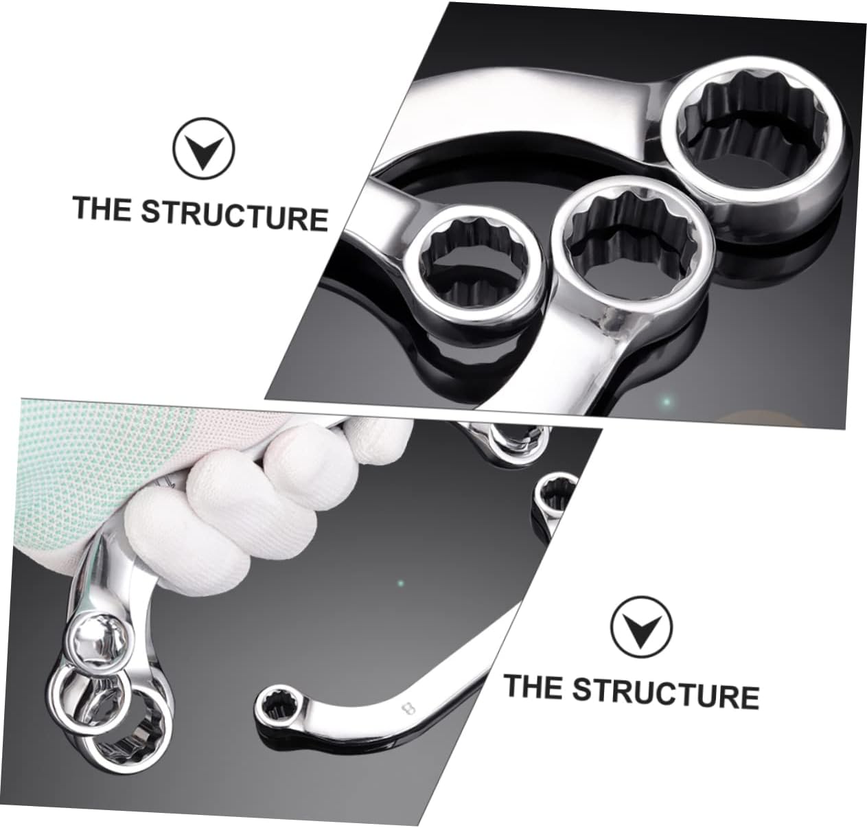 5pcs Double Box End Wrench Ratcheting Wrenches Point Socket Spanner Steel Box