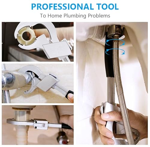 Ainiv Universal Adjustable Double-Ended Wrench, Multi-Functional Adjustable Spanner For Disassembly And Assembly Of Sanitary Ware, Crescent Water Pipe Wrench For Pipe Fitting Repair, Home Accessories #TOP7