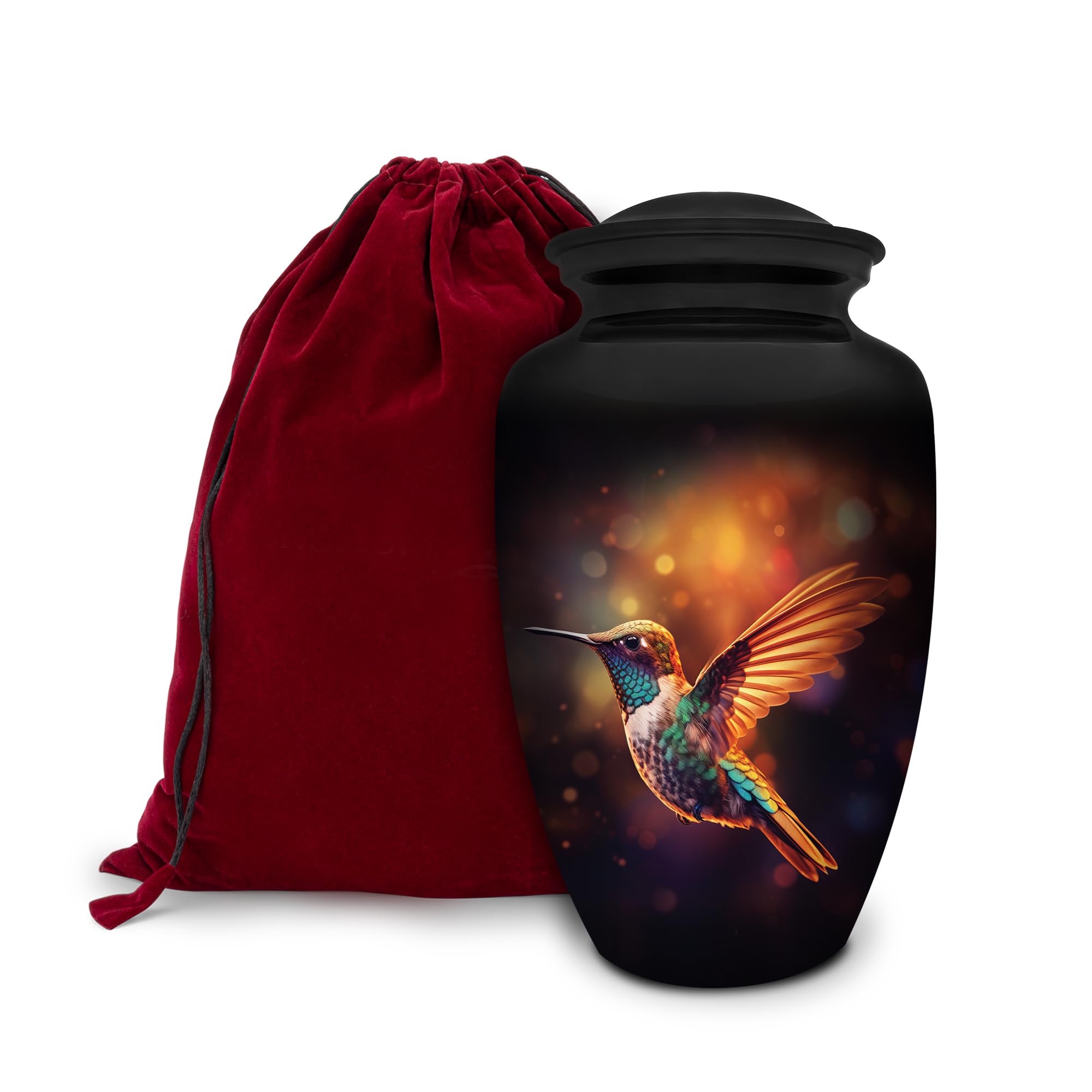 Honorary Memorial Urn - Urns for Human Ashes Adult - Hummingbird Memorial Urns for Human Ashes - Decorative Urns - Cremation Urn for Adult Ashes - 200LB Urn with Bag