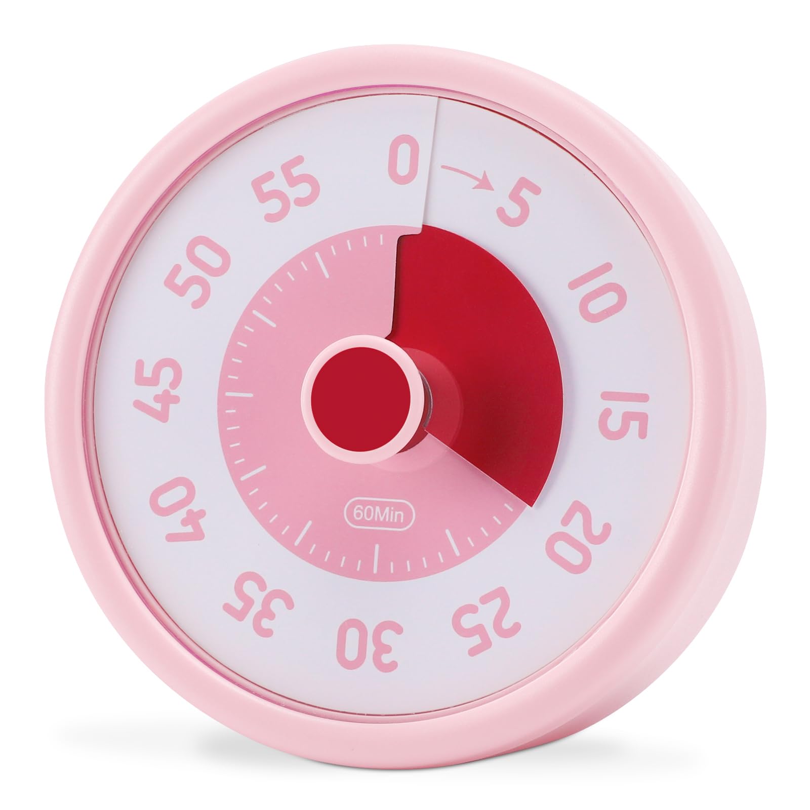 Euqvunn, Visual Timer for Kids, 60 Minute Visual Countdown Timer with Silent Operation, Non-Ticking Desk Timer Kids Time Management Tools for Classroom Kitchen Cook Home Adults, One Size