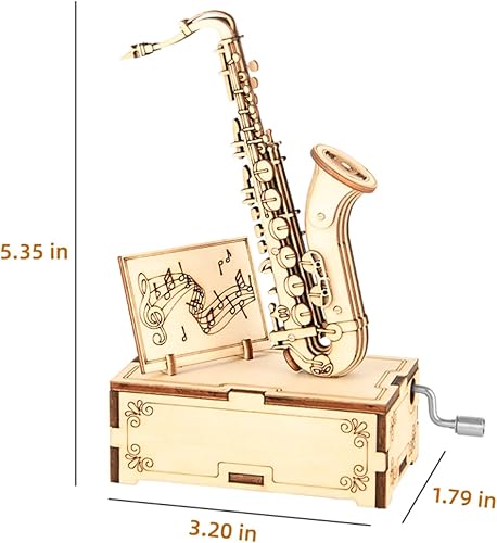 Miniatura 2 de YII WMOC Kit de manualidades de rompecabezas de madera 3D, modelo de bricolaje, guitarra, caja de música, decoración, rompecabezas 3D, juguetes para