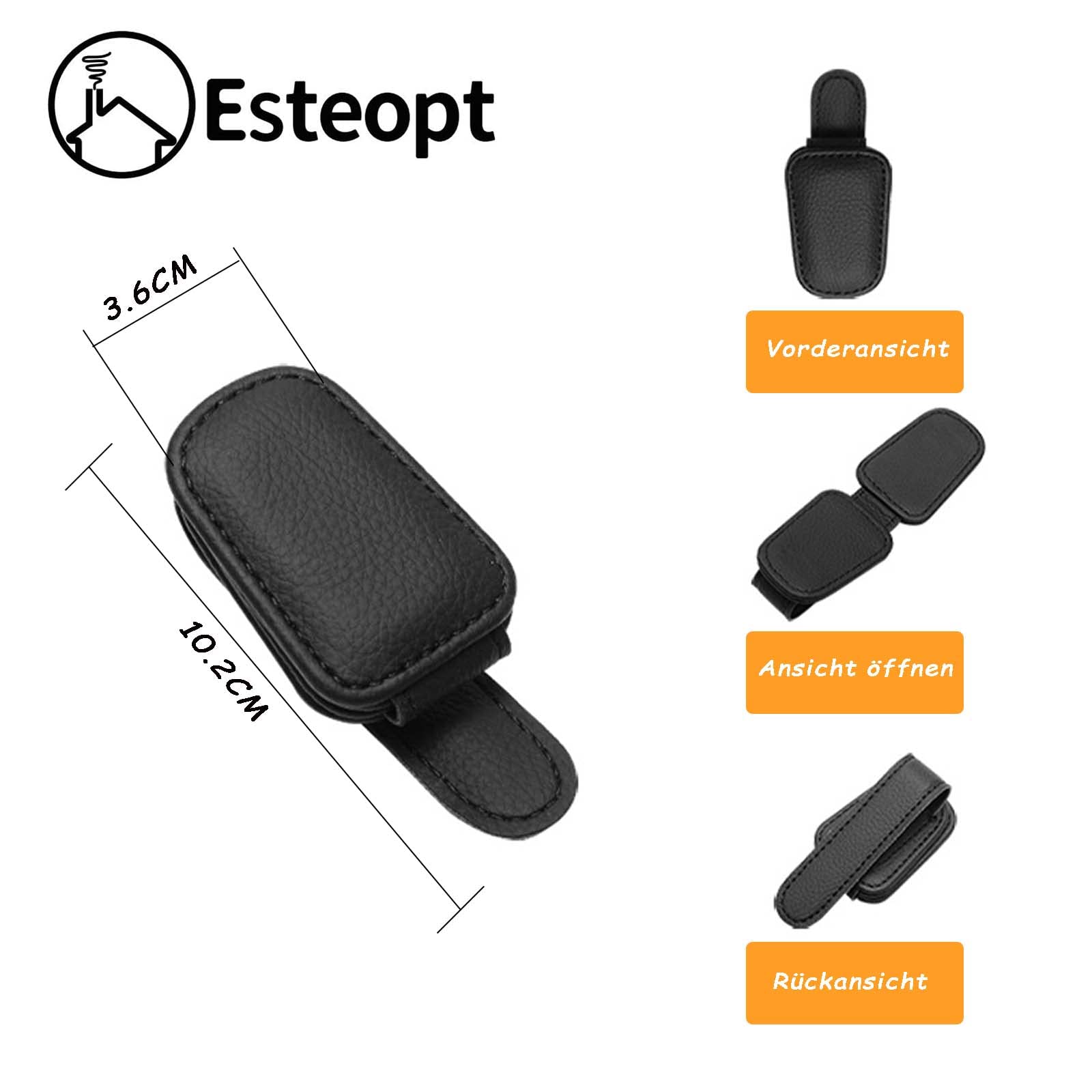 Supporto Magnetico Per Occhiali Da Sole Auto – 2 Pezzi In Vera Pelle, Clip Universale Per Parasole, Antigraffio