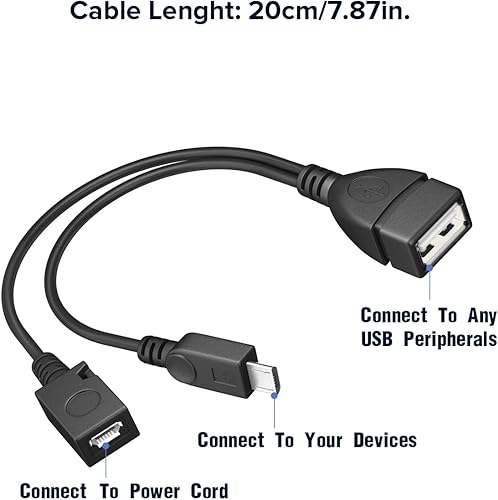 Miniatura 7 de ANDTOBO Adaptador de repuesto 2 en 1 Micro USB (OTG con alimentación) para Fire Stick 4Kdispositivos hostPlayStation Classic, etc., paquete de 2