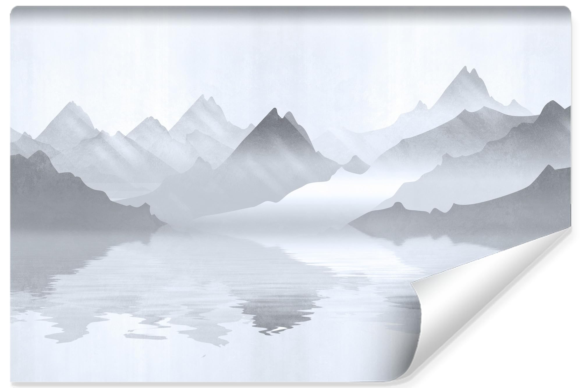 Papier peint photo autocollant montagnes près du lac pour créer un cocon dans votre chambre