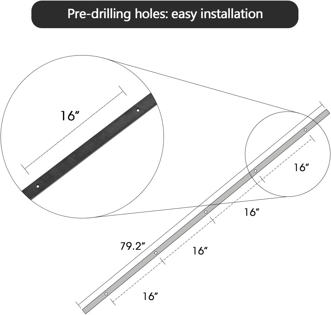 U-MAX 6.6 FT Sliding Barn Wood Door Rhombic Sliding Track Hardware Kit