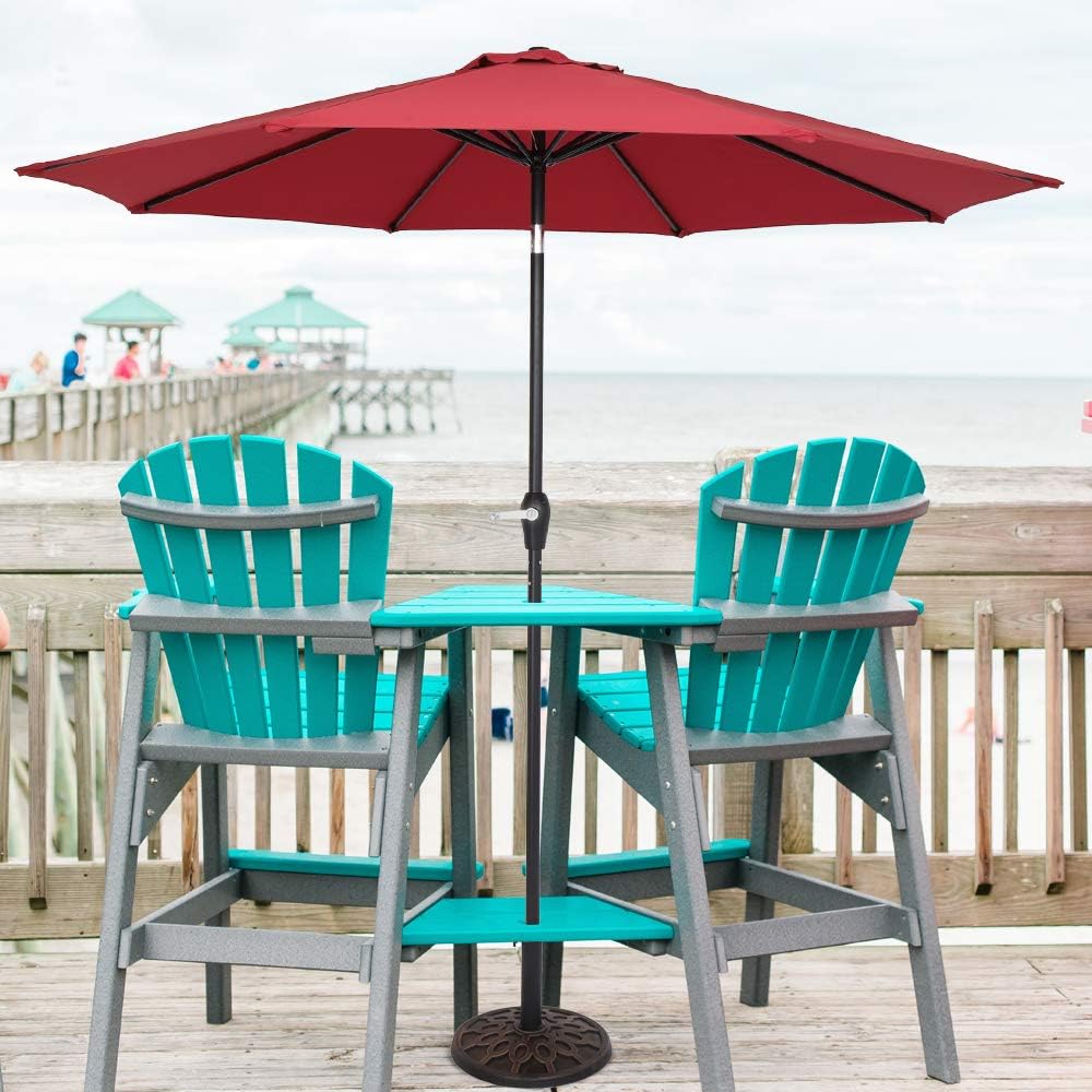 9ft Patio Umbrella Outdoor Umbrella Patio Market Table Umbrella with Push Button Tilt and Crank 8 Ribs for Garden, Lawn, Deck, Backyard patio umbrella