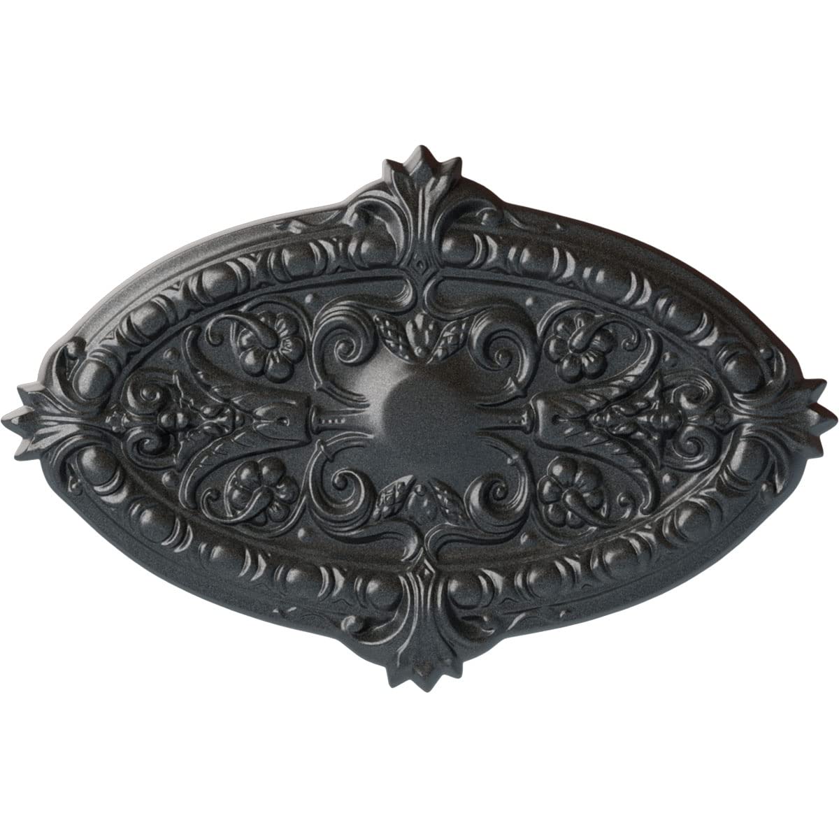 Médaillon de plafond Marcella relief cuivre antique étain moulure lustre Ekena