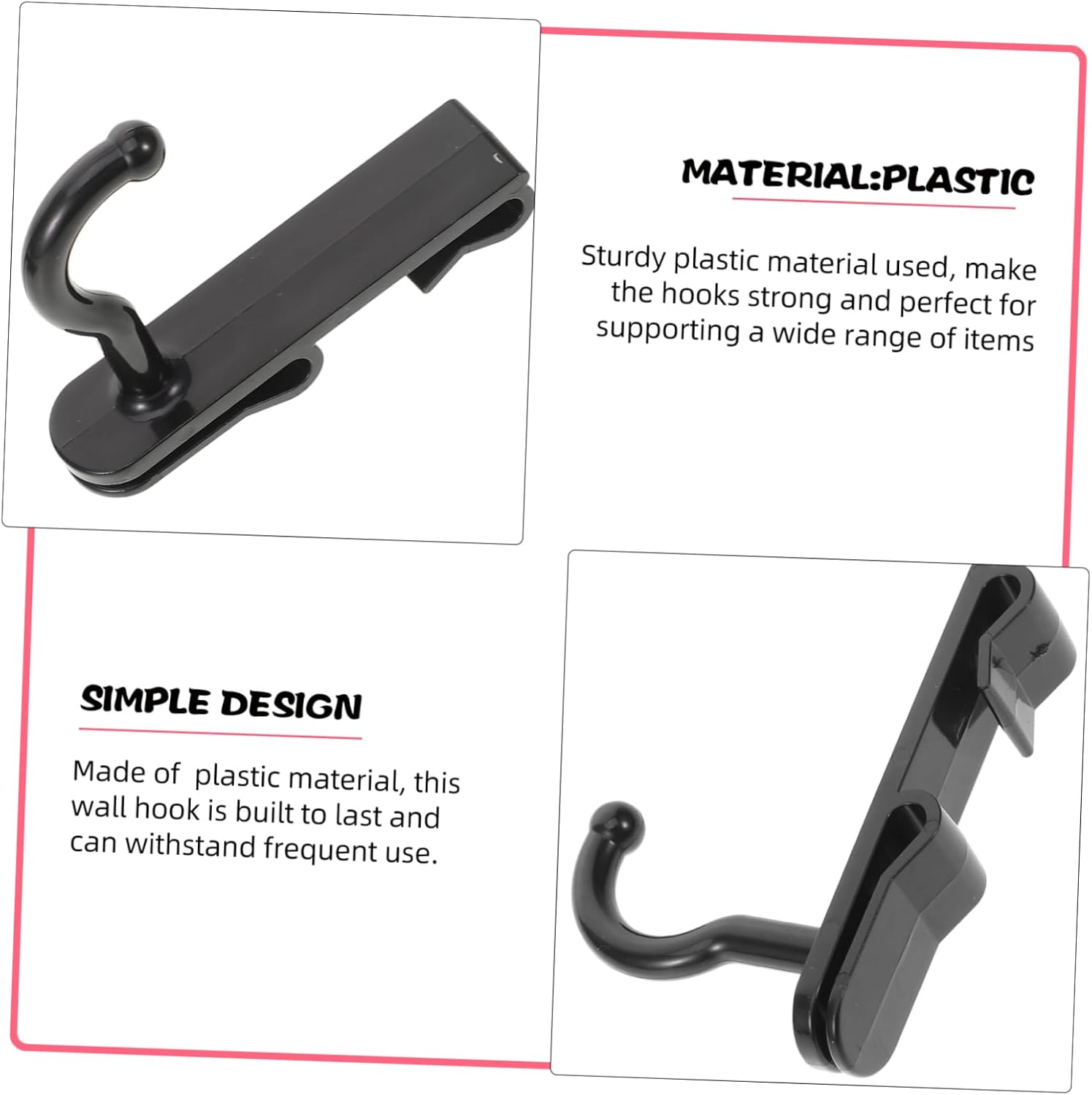 DOITOOL 72pcs Plastic Grid Wall Hooks Multi-use Hanging Hangers for Organizing and Displaying Pictures Artwork and Accessories Easy to Install Heavy Duty Hooks for Use