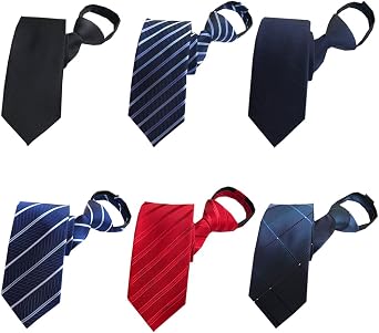 Mens Zipper Neckties Pretied Ties Set Zip Classic Neck Tie Wedding Business