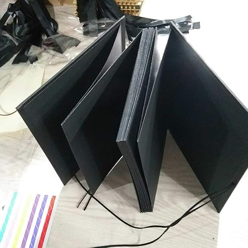 Miniatura 7 de Álbum de fotos plegable y elástico de 11 x 8 pulgadas, tamaño grande, tamaño A4, tapa dura, libro de recortes, aniversario, cuaderno de bocetos,