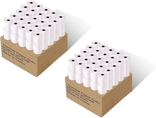 Immuson Rollos de recibos de papel térmico de 2 14 x 50 pulgadas, papel de recibo de 2.25 x 50 pies, caja registradora POS, compatible con