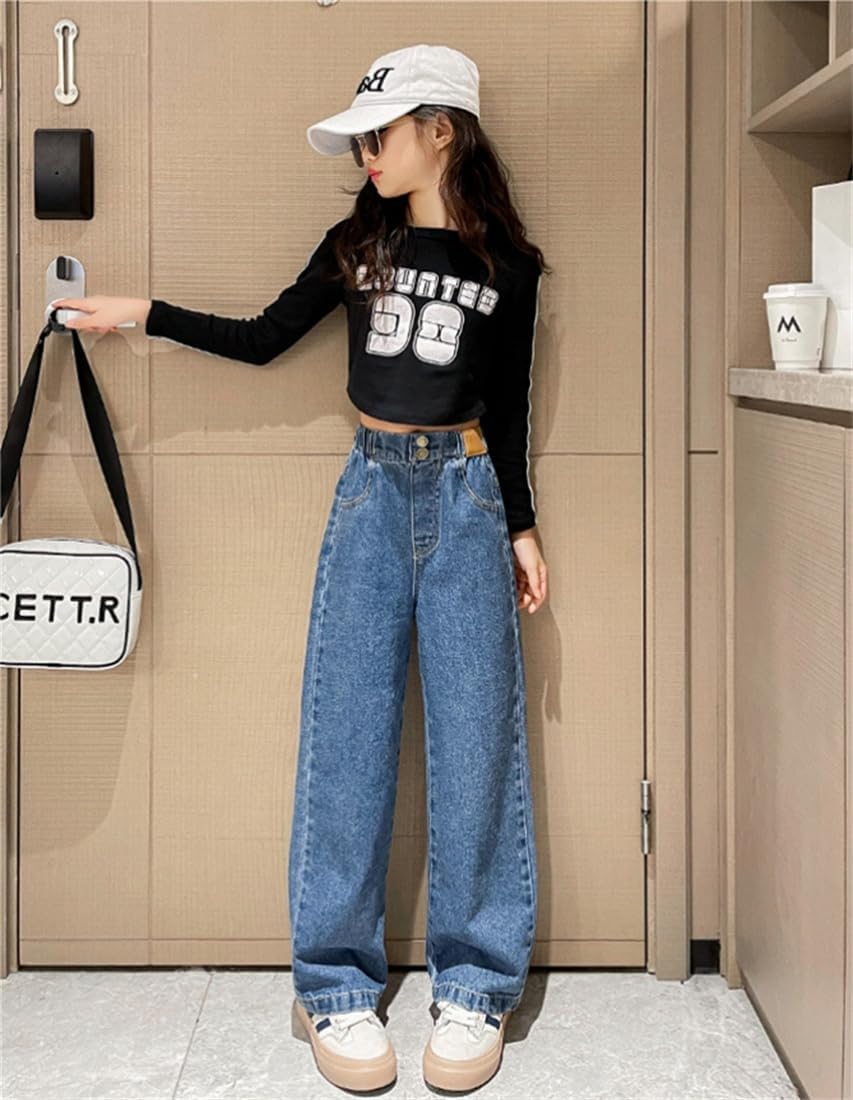 Amazon | [BLZXIAN] 子供服 ワイドパンツ デニムパンツ 女の子 デニム