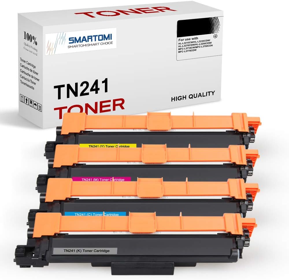 SMARTOMI TN241 TN245 Toner Cartridges Replacement for Brother TN-241 TN-245 with DCP-9015CDW 9020CDW 9022CDW HL-3140CW 3142CW 3150CDN 3170CDW MFC-9130CDN 9140CDN 9330CDW 9340CDW (4-Pack)