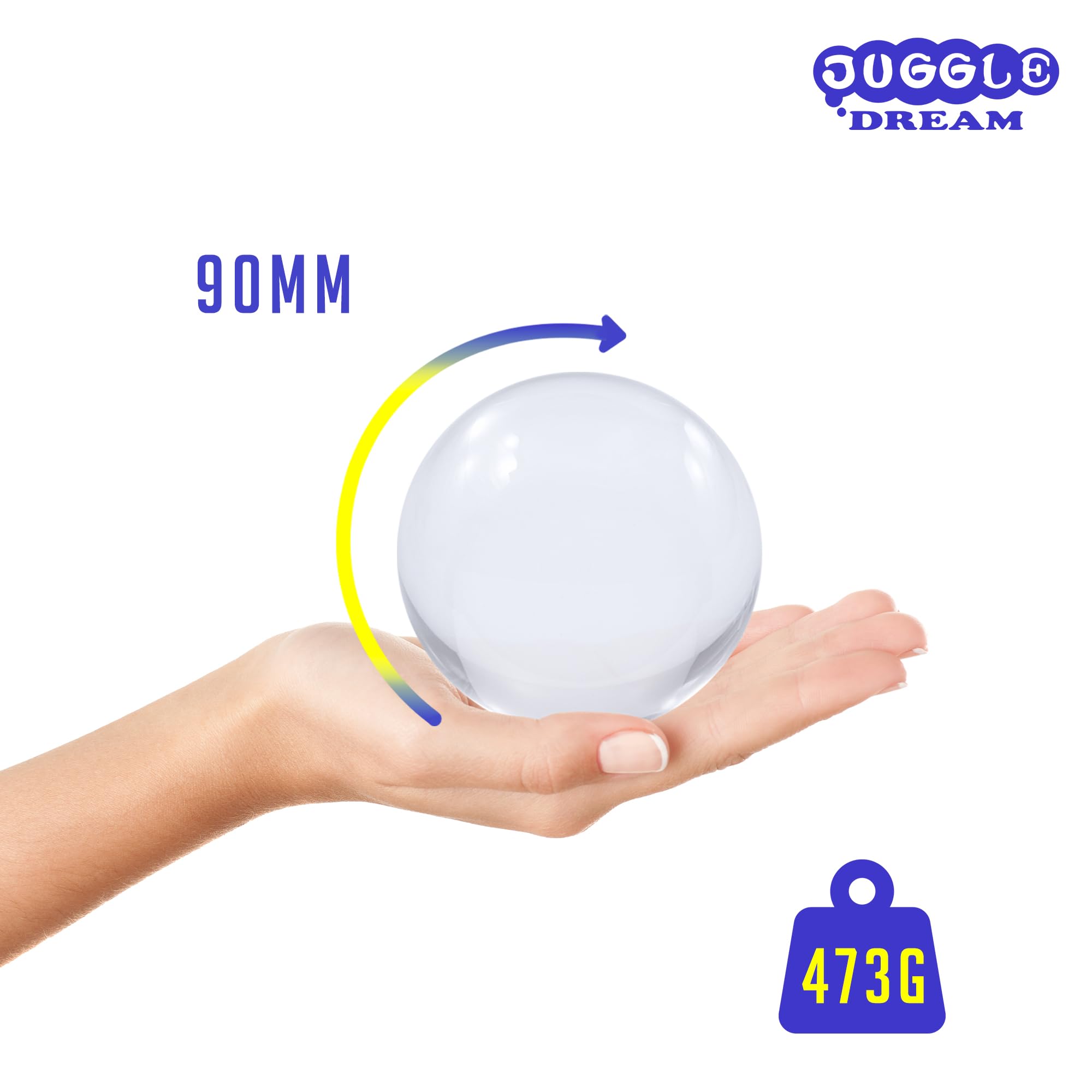 Juggle Dream Bola de Malabares de Contacto de Acrílico Transparente (90 mm) - Bolas de Rendimiento de Manipulación — view 3