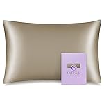 OLESILK 100% Mulberry Silk Toddler Pillowcase for Hair and Skin, Both Sides 19 Momme Pure Natural Silk Travel Pillow Cases with Hidden Zipper, 13x 18, Taupe