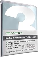 Vista 73 de iSYFIX - Calcomanías de vinilo blancas con número 0 (cero) - Juego de 6 unidades de 1.5 pulgadas autoadhesivas - Decalcomanías premium troqueladas