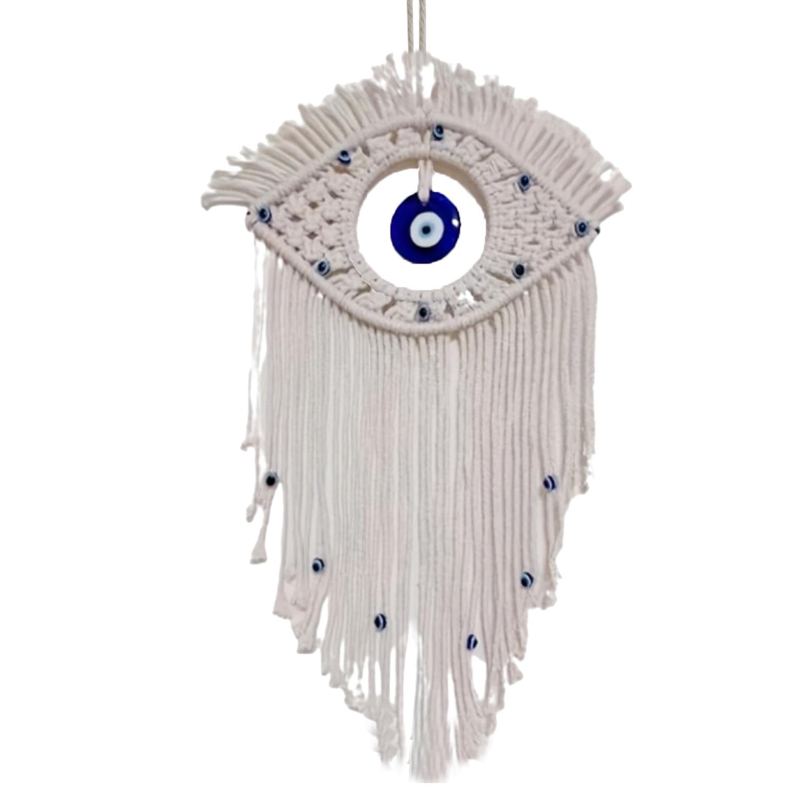 Attrape-rêves macramé et mauvais œil bohème pour décoration murale