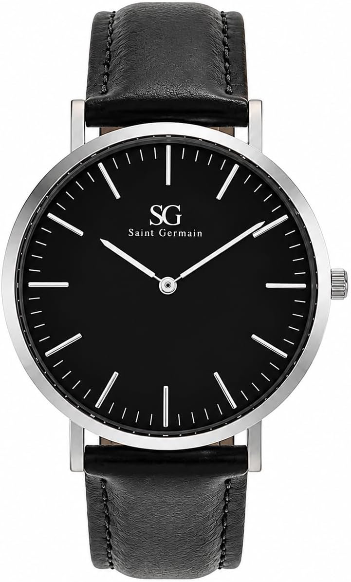 Relógio Masculino Preto Pulseira De Couro Murray Black Hill 40mm