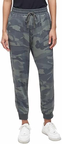 Splendid Women's Elastic Drawstring Waistband Jogger (Camo, Large)
