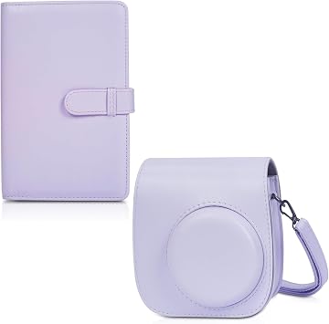 Phetium Protective Case Compatible with Fujifilm Instax Mini 12/11 & 108 Pockets Photo Album for Instax mini film Lilac Purple