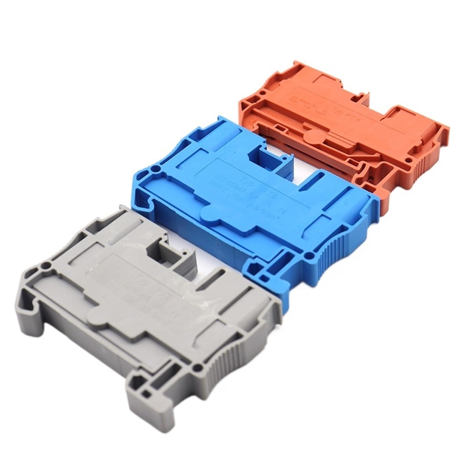 Bornier RAIL DIN borne à ressort droite 500V 800V 1000V 17.5A 20A 32A 52A 85A connecteurs de fil électrique connecteur PT(PT16,Orange)