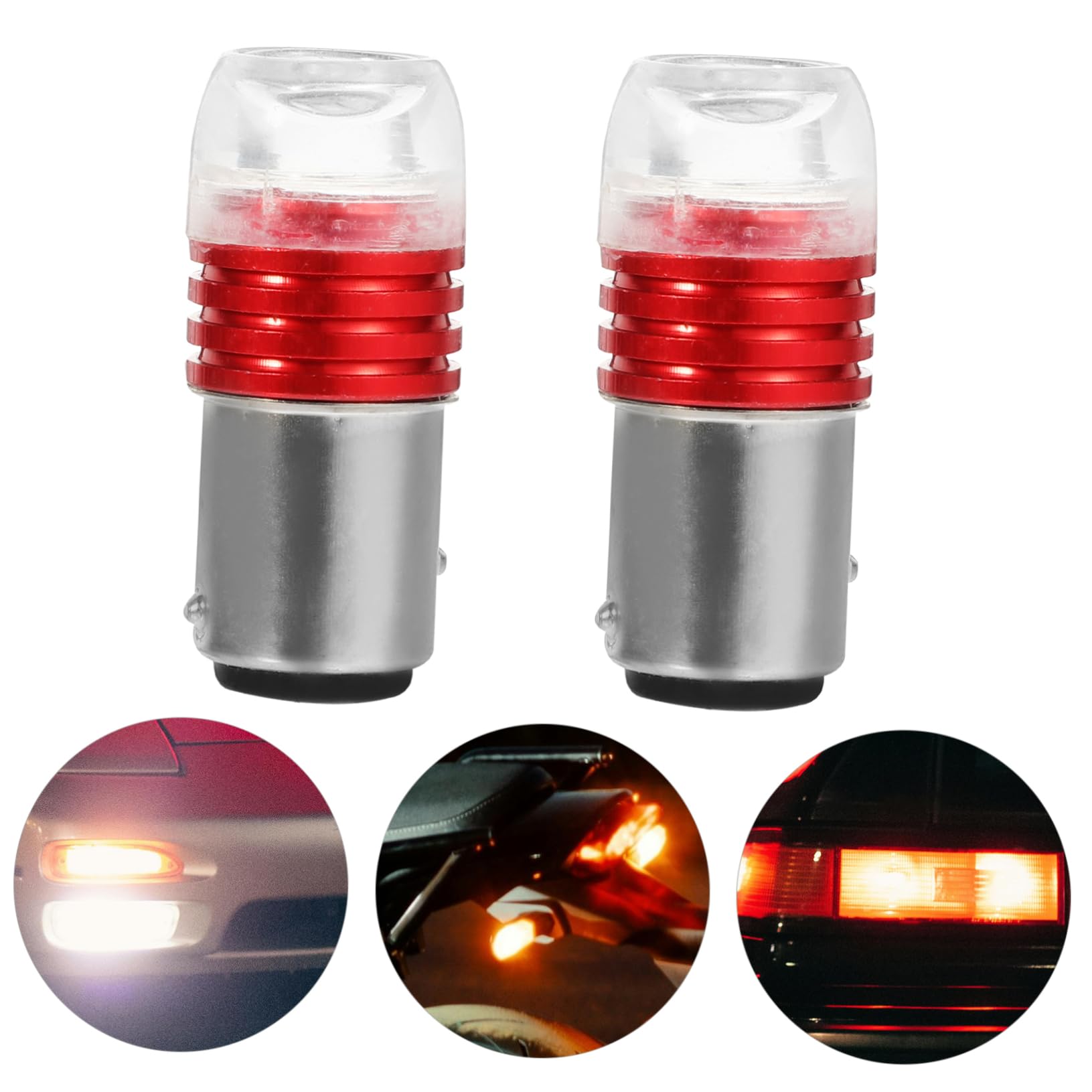 Cabilock Bombilla LED Luz Trasera Roja para Motocicleta de 12 V de Repuesto Aleación de Aluminio y Vidrio, Paquete de 2 Piezas para Reemplazo Fiable