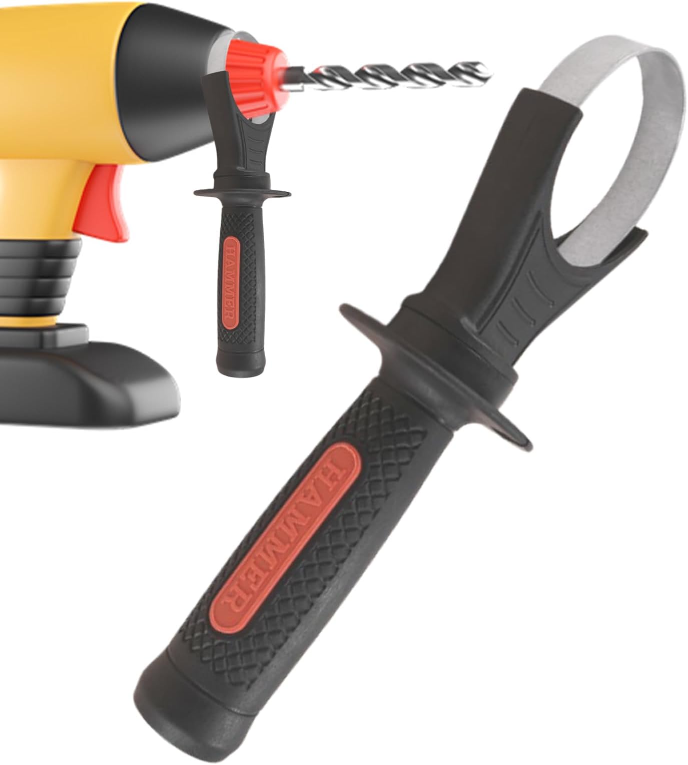 Hammer Drill Handle, Side Front Auxiliary Handle for Power Tool, Hole Opener Accessory, Non-Slip Adjustable Electric Drill Replacement for Men Work