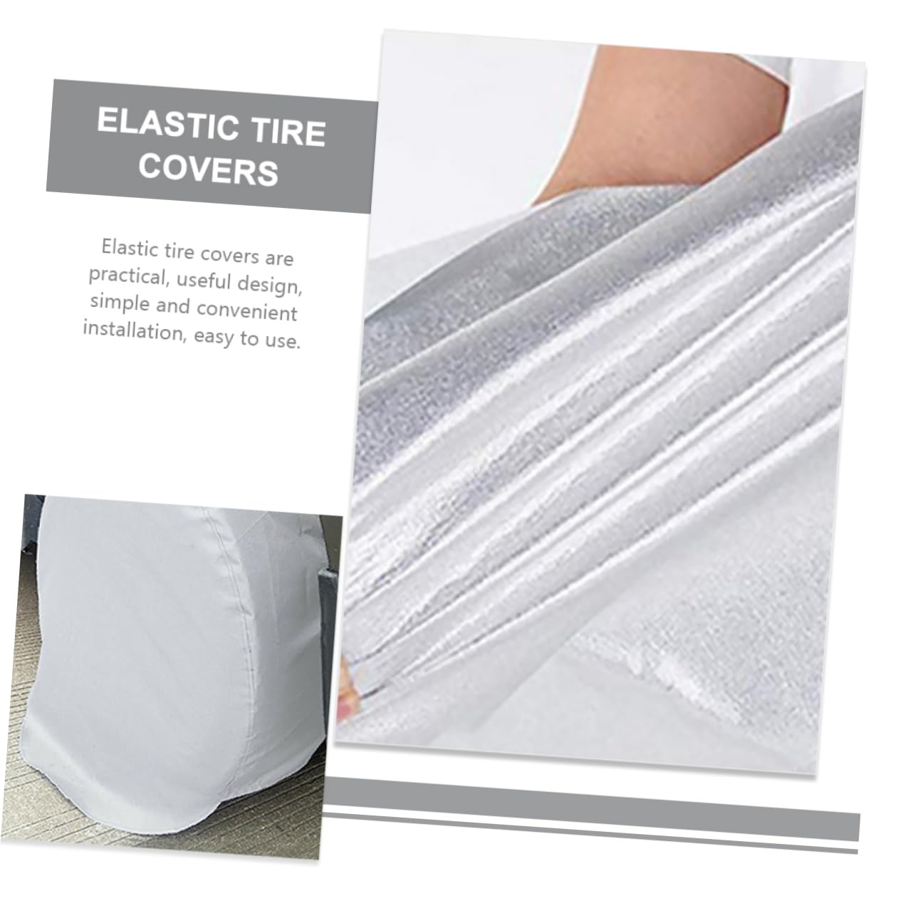 ABOOFAN 4 Fundas Protectoras contra Sol y Lluvia de RV y Camiones para Neumáticos Tela Oxford, Plata para 4 Piezas
