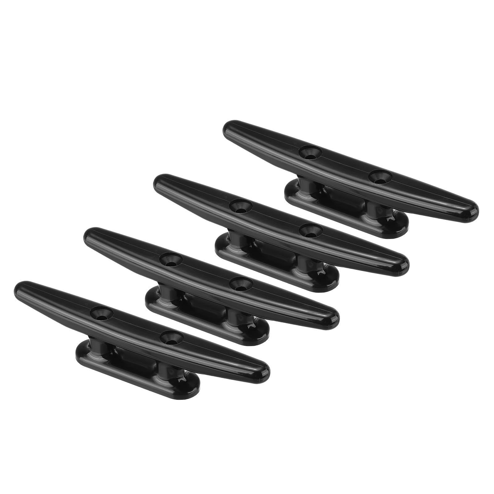 PATIKIL 6 Inch Nylon Boat Dock Cleat 4 Pack Kayak Small Rope Tie Cleat Dock for Marine Deck Boats Canoes Kayaks, Decor, Black