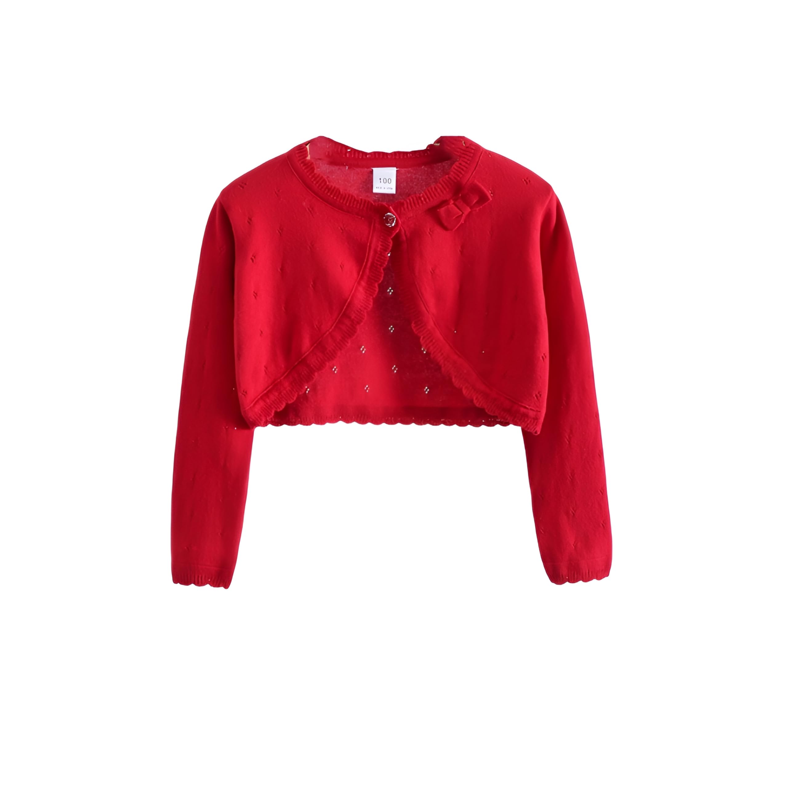 Proumhang Bolero Shrug Cardigan Niñas Suéteres de Punto de Algodón de Manga Larga Chal de un Botón Chaqueta Sudadera Abrigos Chlidren Vestido Cover Up Para 3-10 años