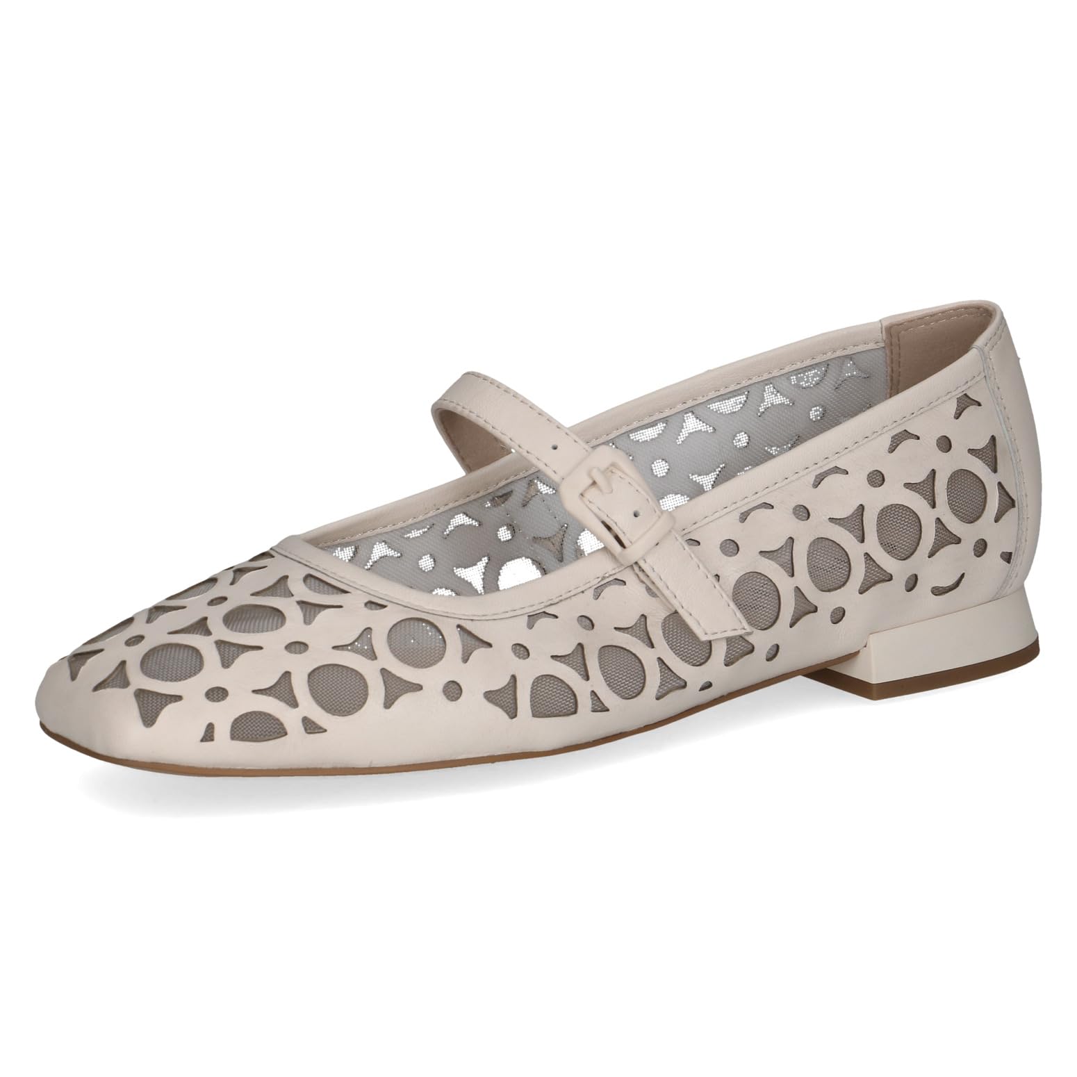 CAPRICE Women's Ballet Flats in Leather, Yellow (Vanilla Comb), 6.5 UK
