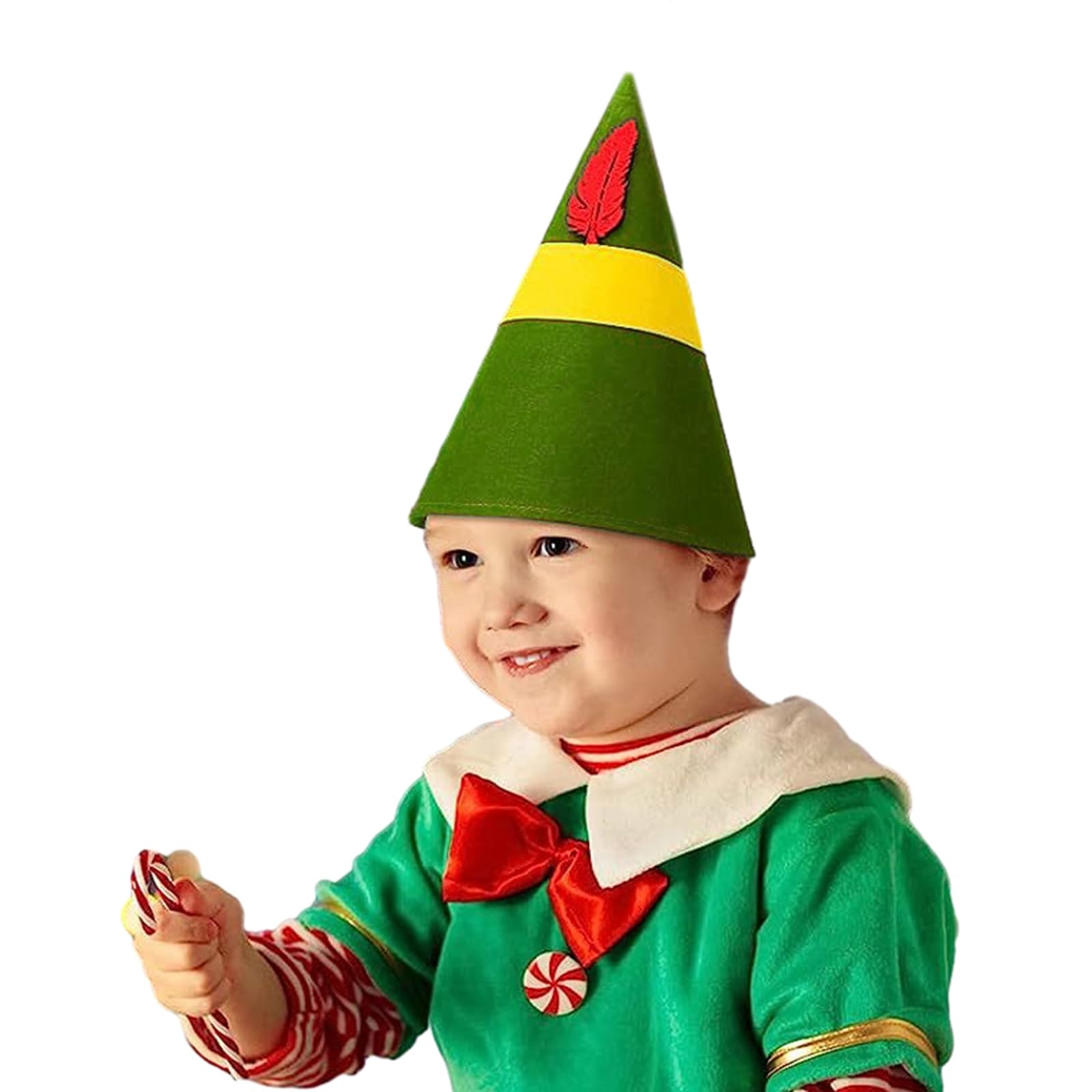 Elnwnnkc And Green Christmas Hat with Feather for Christmas Festival Party New Year Costume Favour Accessory Gift Hats for Kids Bulk