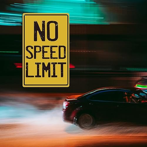 Miniatura 2 de Señales de auto de carreras sin límite de velocidad, letreros de metal vintage para habitación de niños, cueva de hombre, habitación temática