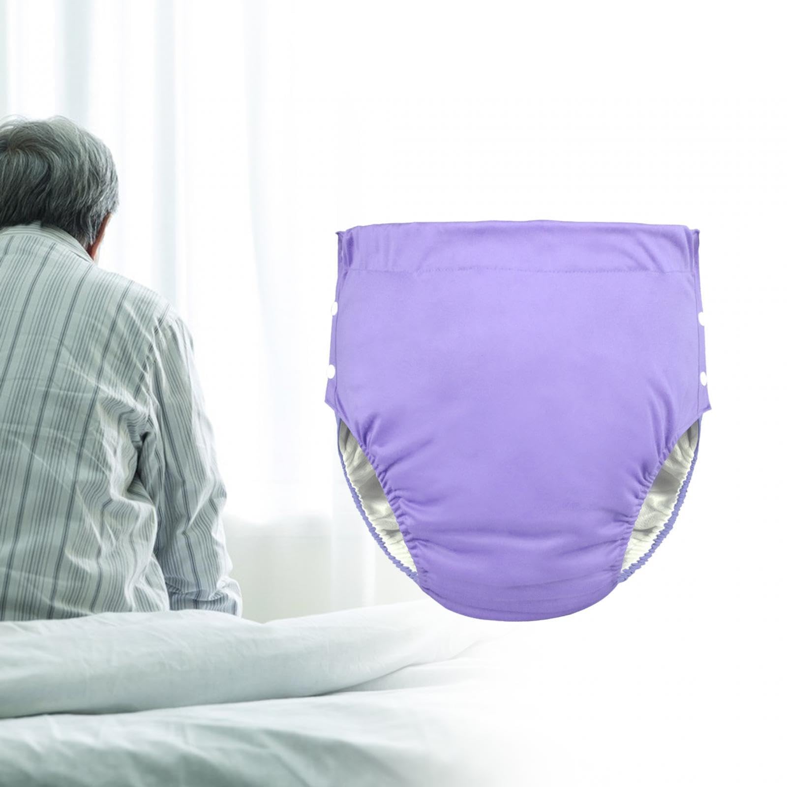 Couche Adulte, Couche-Culotte En Tissu Lavable pour Adulte, Couche Adulte Femme, Housse de Protection, Séchage Rapide, Robuste, Couche Réglable Respirante Réutilisable pour Les Personnes âgées, violet