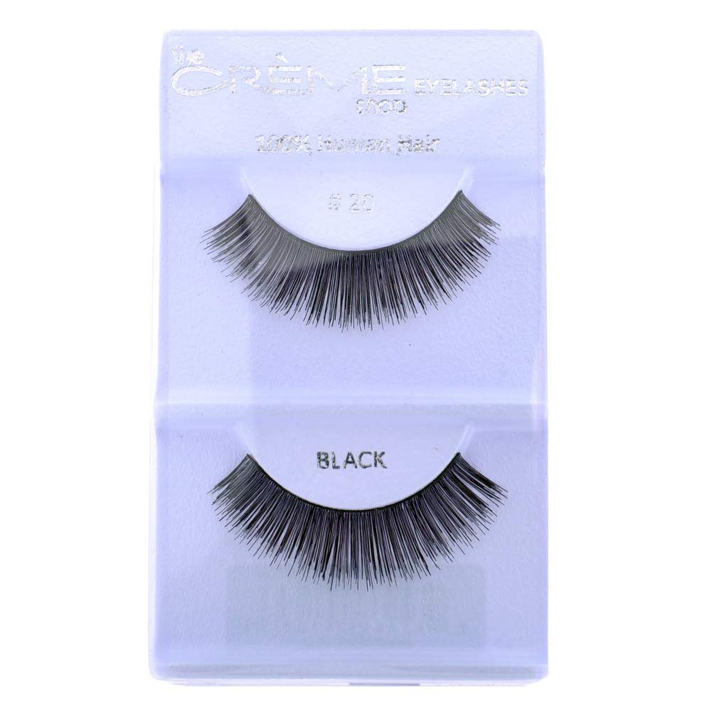 12 Pairs Crème 100% Human Hair Natural False Eyelash Extensions #20