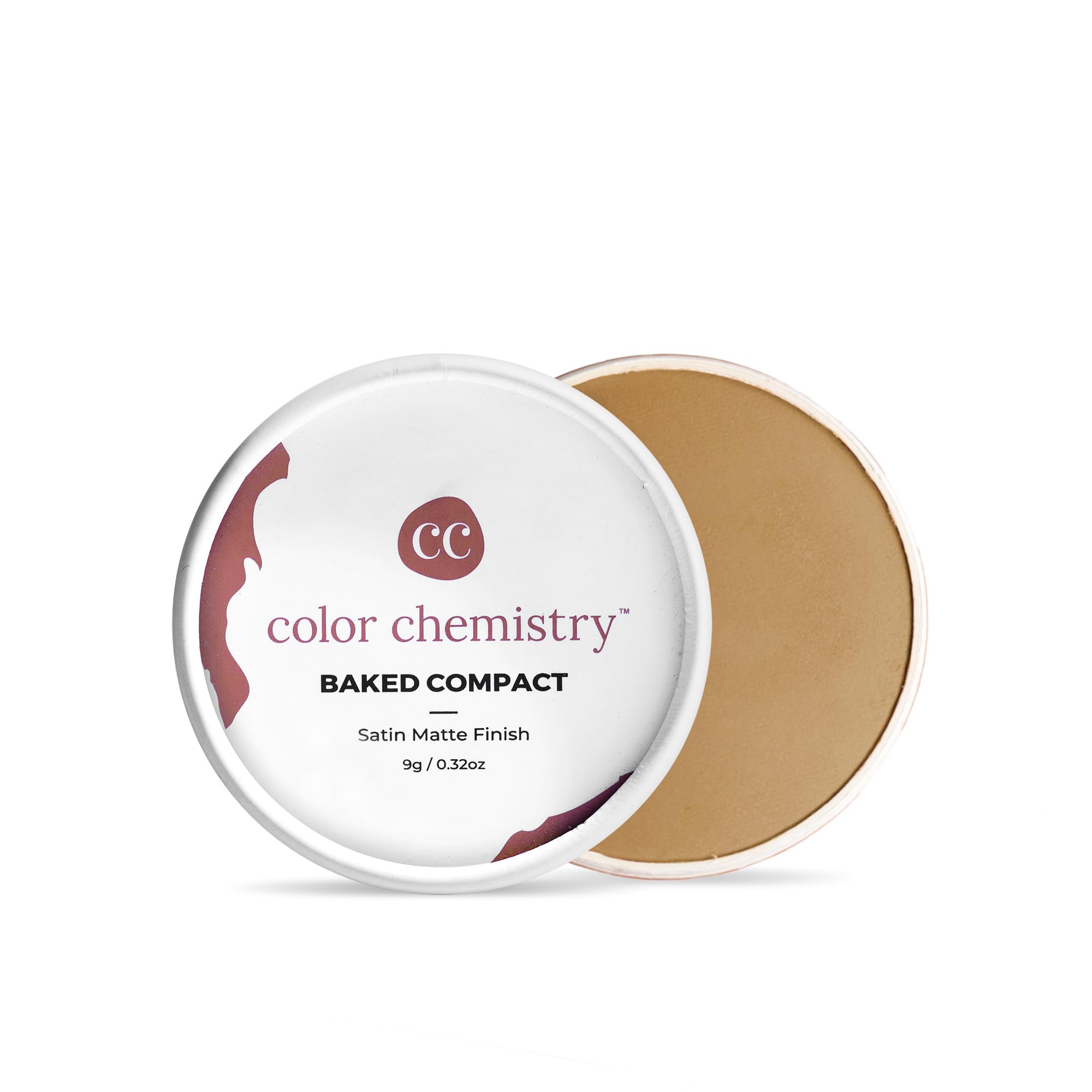 Color Chemistry Baked Compact, Sandstone BC05, 9 g | Oil Control, Mattifying Baked Compact Powder | Certified Organic, Light-weight, Travel-friendly