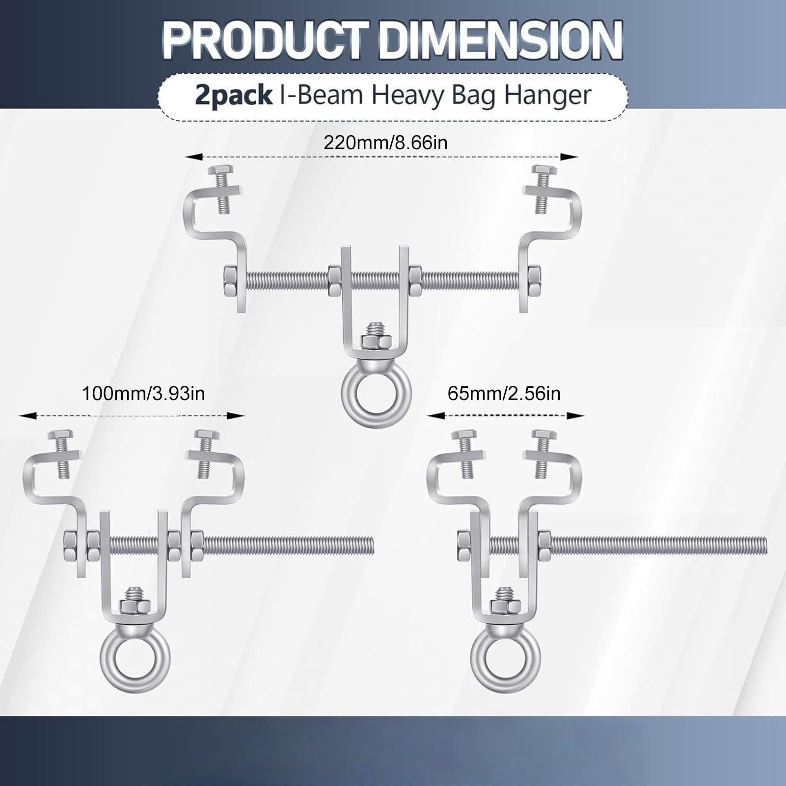 I Beam Clamps Heavy Duty, Steel Ceiling Mount Bracket, 0,79 pulgadas Secure Boxing Bag Hanger, Industrial-Grade Punching Hook, Anti-Slip Grip System for Marcial Arts Training Garage
