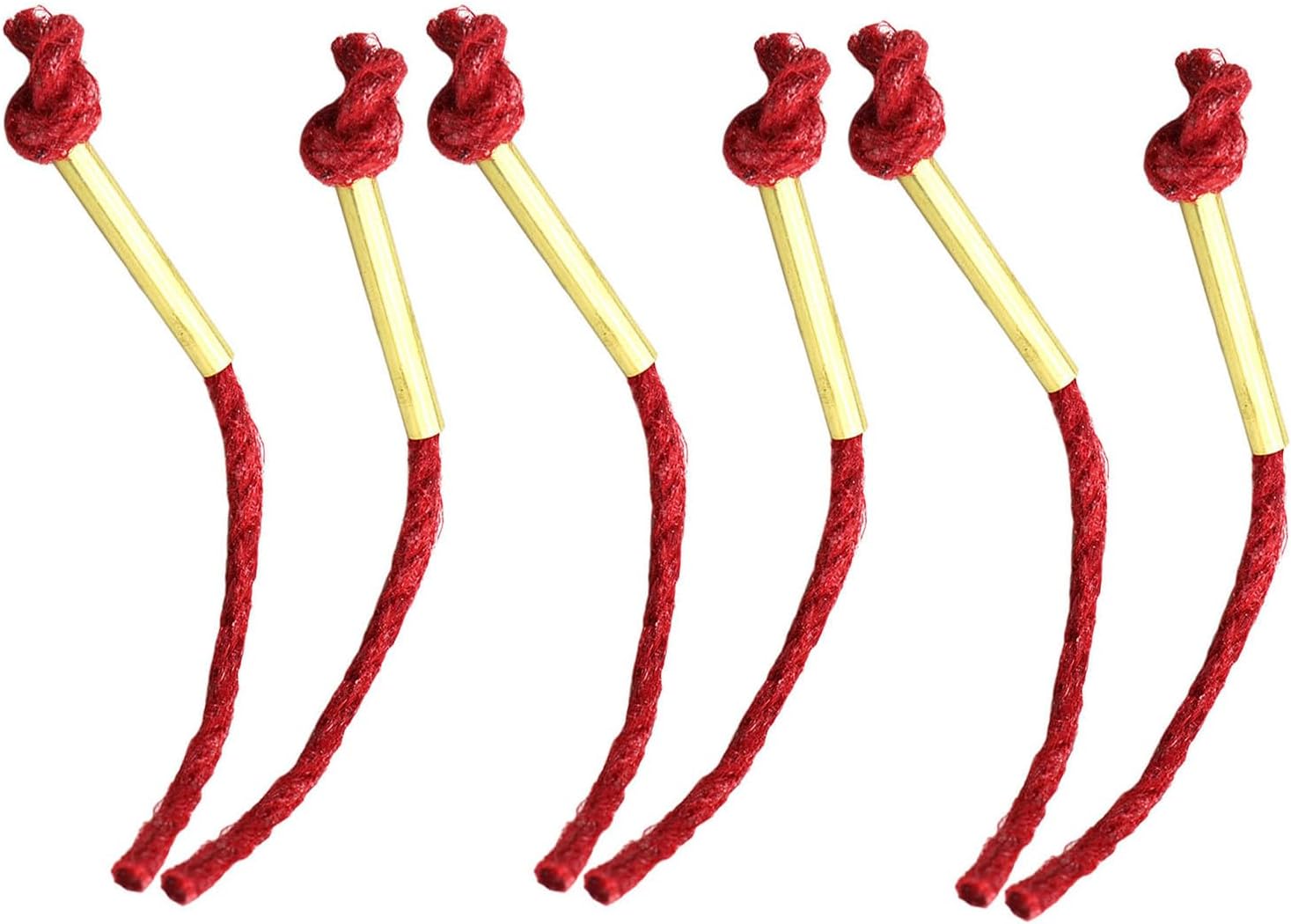 Jute Fire Starter Rope 6pcs with Aluminum Alloy Tube | Hemp Rope, Portable Sleeve, Fast Ignition, Long-lasting Burn, Backpacking