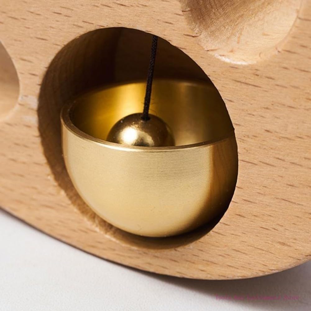 Wind Chime Doorbell with Lucky Animal, Yellow Dopamine Front Door Entrance, Garden Patio Decor, Soothing Sound, 7x6.5x3cm(Owl)