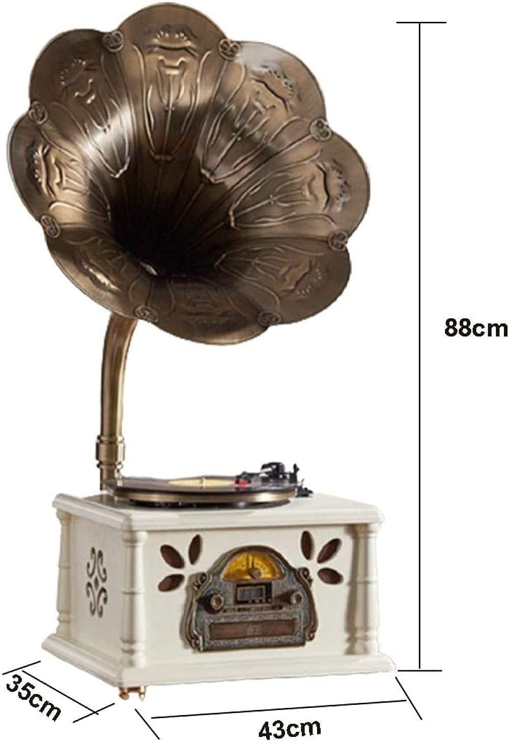 Gramofon w stylu vintage, gramofon, Bluetooth, 3-biegowa winylowa stereo z radiem USB FM, nostalgiczna dekoracja domu, salonu, z pilotem zdalnego sterowania