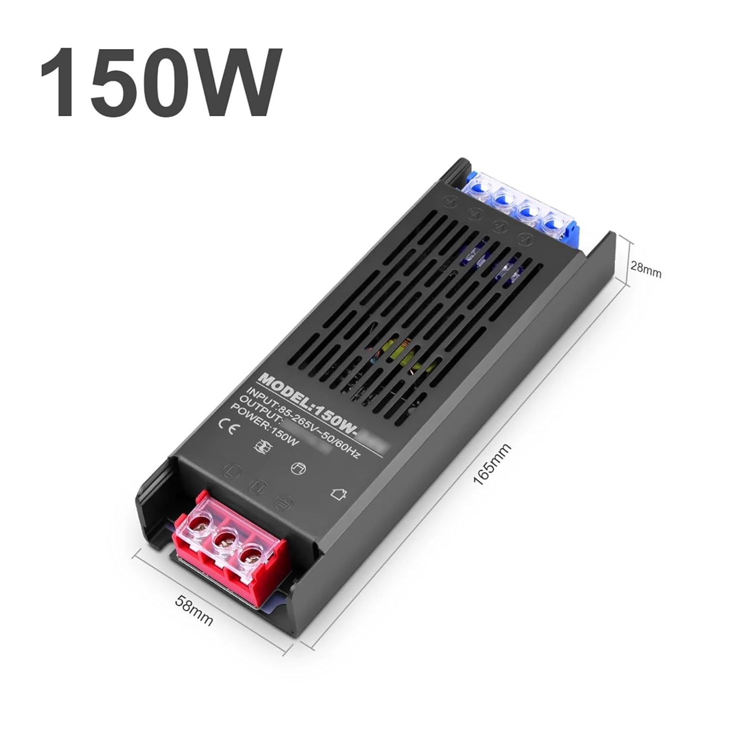 24V 12V DC Power Supply 60W 150W 250W Super Thin Power Adapter Home Transformer for LED Strip/Spotlight/Ceiling Lamp(12V,150W)