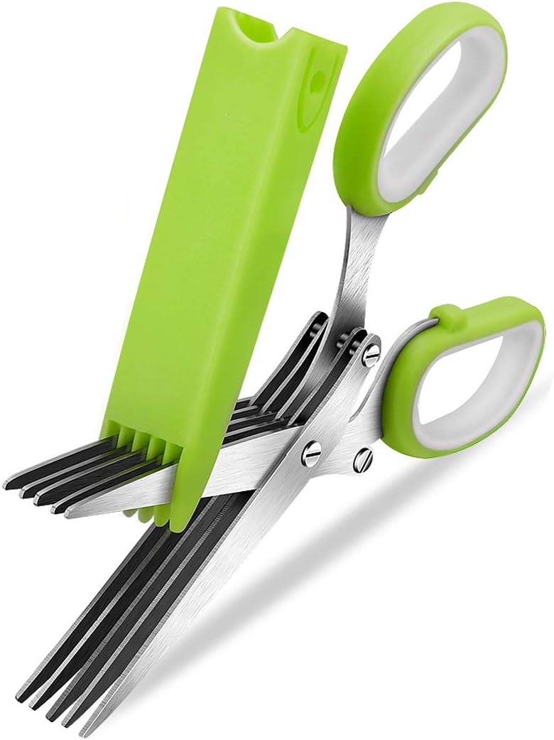 flashaircoast Kitchen Shears Ultra Sharp Kitchen Scissors Multifunctional Stainless Steel Kitchen Shears (5 Blades Herb Scissors)