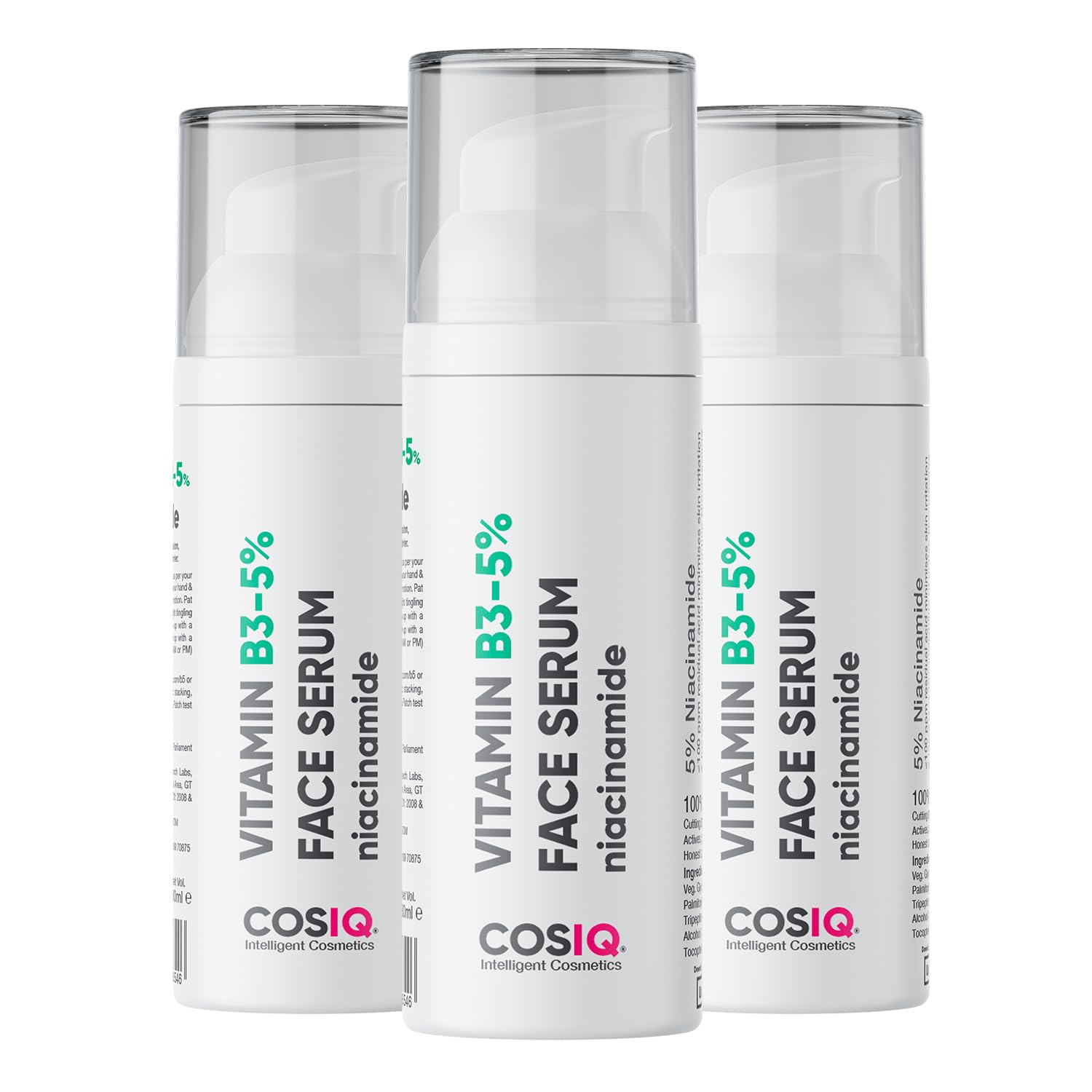 Cos-IQ 5% Niacinamide Face Serum for Clear Glowing Skin, Reduces Dullness, Hydrates & Repairs Skin with Vit B3 & Hyaluronic Acid, Day & Night Serum | For Women & Men | 90ml