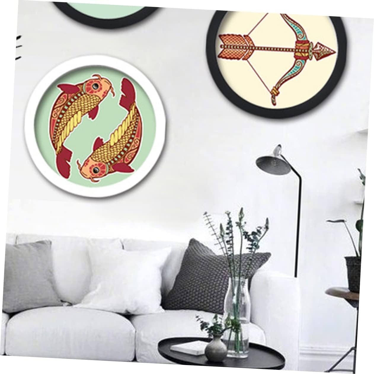 FUNOMOCYA Round Embroidery Frame Display Holder Cross Stitch Frame for Wall Design for Photos and Needlework Present for Friends and Family