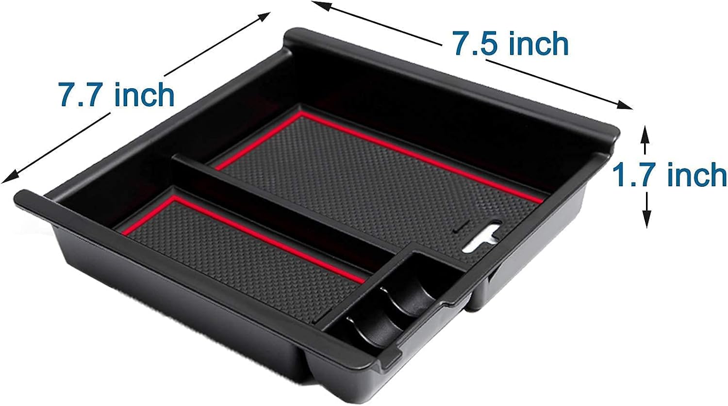 JDMCAR Center Console Tray (Red Trim) and Custom Liner Accessories（18 Pcs, Red Trim） Compatible with Toyota Tacoma 2016-2021 2022 2023