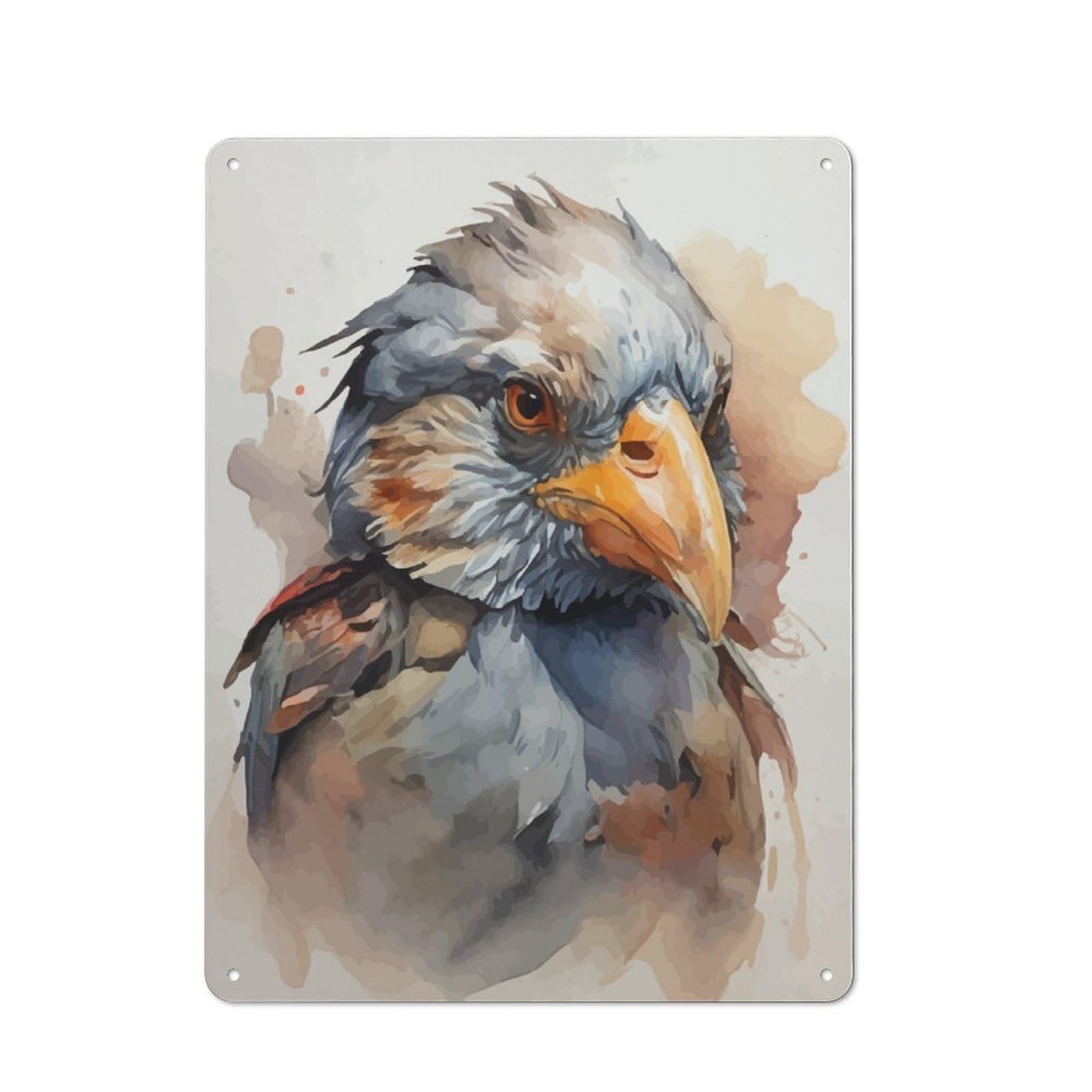 Junmoney Bird Watercolor Art Tin Wall Plaque 40X30cm With For Man Cave Or Games Room, For Updating Man Cave And Games Room After Moving