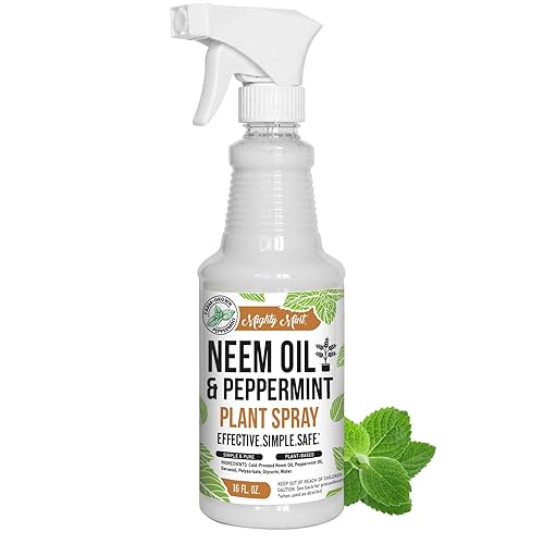 Aceite de neem y menta prensado en frío, aerosol natural para plantas, 16 onzas
