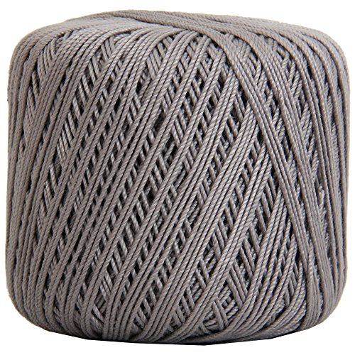 Image of ThreadArt 100% Cotton Crochet Thread Size 3, Grey 25 | Soft pure cotton crochet thread for lace, doilies, amigurumi and crafts. Smooth finish with crisp stitch definition.