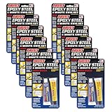ABRO Epoxy Steel Adhesive 4 Minute Automotive Grade, Bonds Most Metals, Easy to Use, Chemically Welds, Fills, and Seals, for Automotive, Industrial, and Household Use (12)